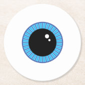 Funny Niedlich Blue Eyeball Runder Pappuntersetzer (Vorderseite)