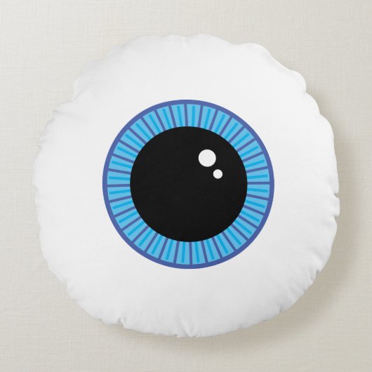 Funny Niedlich Blue Eyeball Rundes Kissen (Vorderseite)