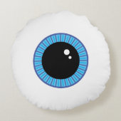 Funny Niedlich Blue Eyeball Rundes Kissen (Rückseite)