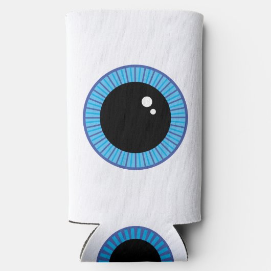 Funny Niedlich Blue Eyeball Selters Dosenkühler (Rückseite)