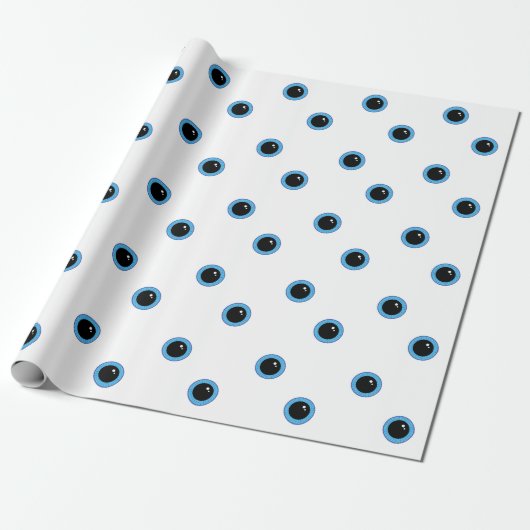 Funny Niedlich Blue Eyes Geschenkpapier (Ungerollt)