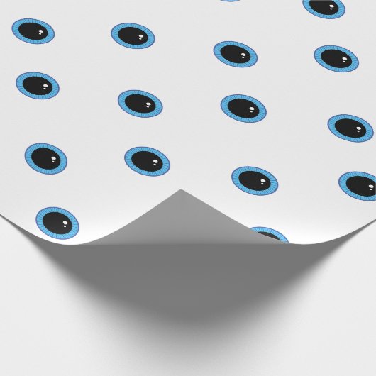 Funny Niedlich Blue Eyes Geschenkpapier (Ecke)