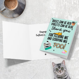 Funny Niedlich Blue Happy Vatertag von der Katze Karte