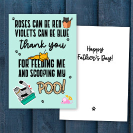 Funny Niedlich Blue Happy Vatertag von der Katze Karte