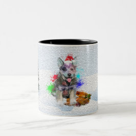 Funny, Niedlich Blue Heeler Dog Yappy Weihnachten Zweifarbige Tasse