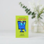 Funny Niedlich Blue PC Reparaturkarte Visitenkarte (Stehend Vorderseite)