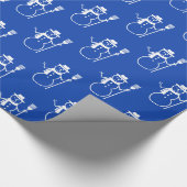 Funny Niedlich Blue und White Snowman Pattern Geschenkpapier (Ecke)