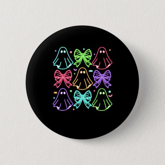 Funny Niedlich Boo Ghost Spooky Jahreszeit Glühen Button (Vorderseite)
