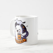 Funny niedlich Boo mit Halloween Pun Tasse (Vorderseite Links)