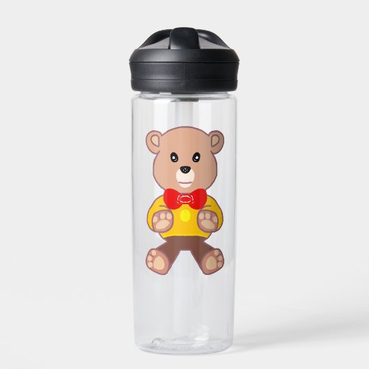 Funny Niedlich Bowtie Teddy Bear Wasserflasche Trinkflasche (Vorderseite)