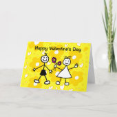 Funny Niedlich Boy Girl Valentine's Day Karte (Vorderseite)