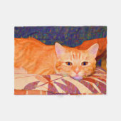 Funny Niedlich Bright Orange Tabby Cat Fleecedecke (Vorderseite (Horizontal))