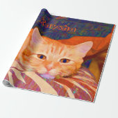 Funny Niedlich Bright Orange Tabby Cat Geschenkpapier (Ungerollt)