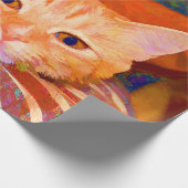 Funny Niedlich Bright Orange Tabby Cat Geschenkpapier (Ecke)