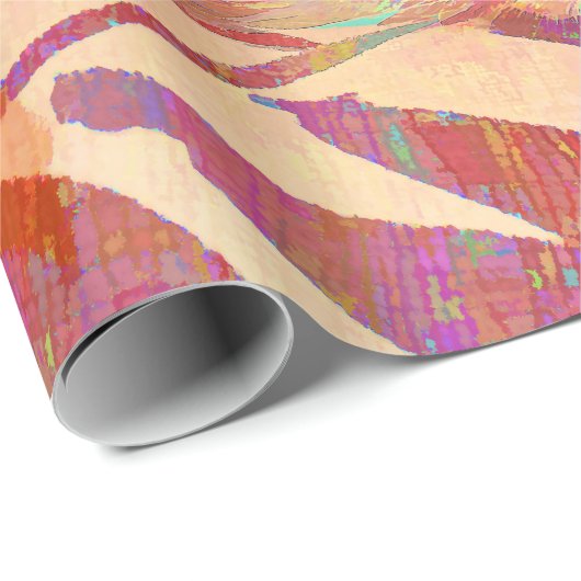 Funny Niedlich Bright Orange Tabby Cat Geschenkpapier (Rolleneckpunkt)