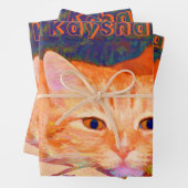 Funny Niedlich Bright Orange Tabby Cat Geschenkpapier Set (Beispiel)