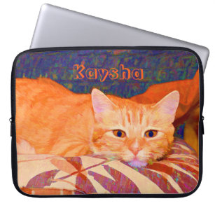 Funny Niedlich Bright Orange Tabby Cat Laptopschutzhülle