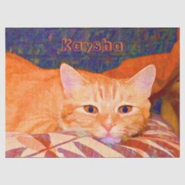 Funny Niedlich Bright Orange Tabby Cat Seidenpapier