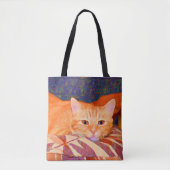 Funny Niedlich Bright Orange Tabby Cat Tasche (Vorderseite)