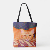 Funny Niedlich Bright Orange Tabby Cat Tasche (Rückseite)