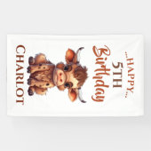 Funny Niedlich Brown Cow Banner (Horizontal)