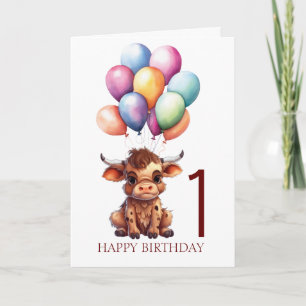 Funny Niedlich Brown Cow Karte