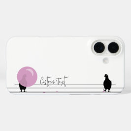 Funny Niedlich Bubblegum Birds on a Wire White iPhone 16 Hülle