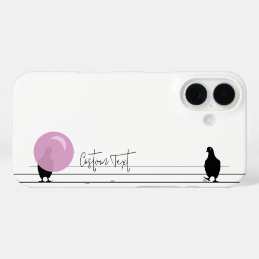 Funny Niedlich Bubblegum Birds on a Wire White Case-Mate iPhone Hülle (Rückseite (Horizontal))