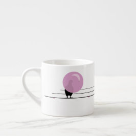 Funny Niedlich Bubblegum Birds on a Wire White Espressotasse
