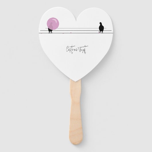 Funny Niedlich Bubblegum Birds on a Wire White Fächer (Vorderseite)