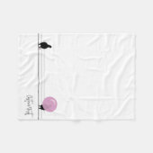 Funny Niedlich Bubblegum Birds on a Wire White Fleecedecke (Vorderseite (Horizontal))