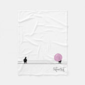 Funny Niedlich Bubblegum Birds on a Wire White Fleecedecke (Vorderseite)