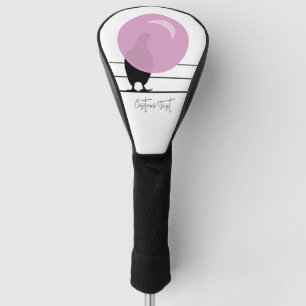 Funny Niedlich Bubblegum Birds on a Wire White Golf Headcover