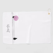 Funny Niedlich Bubblegum Birds on a Wire White Golfhandtuch (Horizontal)
