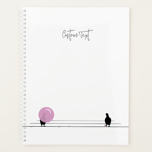 Funny Niedlich Bubblegum Birds on a Wire White Planer (Vorderseite)