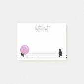 Funny Niedlich Bubblegum Birds on a Wire White Post-it Klebezettel (Vorderseite)