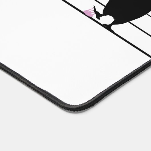 Funny Niedlich Bubblegum Birds on a Wire White Schreibtischunterlage (Ecke)