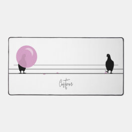 Funny Niedlich Bubblegum Birds on a Wire White Schreibtischunterlage