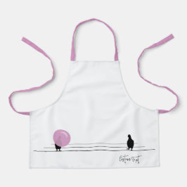 Funny Niedlich Bubblegum Birds on a Wire White Schürze