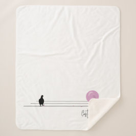 Funny Niedlich Bubblegum Birds on a Wire White Sherpadecke