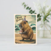 Funny Niedlich Capybara Happy Birthday Postkarte (Stehend Vorderseite)