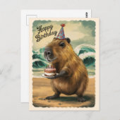 Funny Niedlich Capybara Happy Birthday Postkarte (Vorne/Hinten)