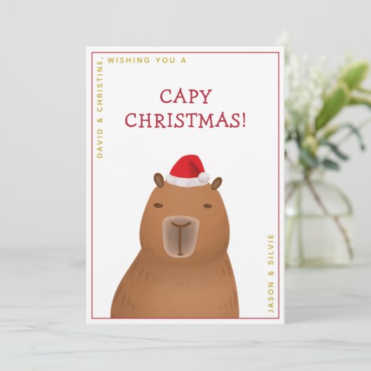 Funny Niedlich Capybara Weihnachten (Stehend Vorderseite)