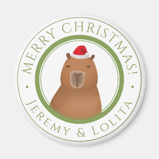 Funny Niedlich Capybara Weihnachten Magnet (Vorne)