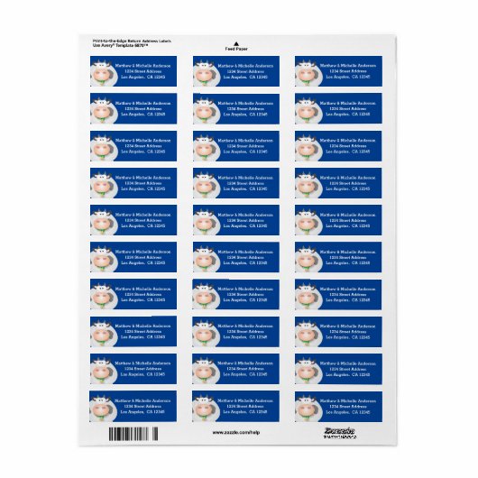 Funny Niedlich Cartoon Cow Adresse (Vorne)