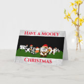 Funny Niedlich Cartoon Kühe Weihnachten Karte (Gelbe Blume)