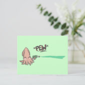 Funny Niedlich Cartoon Lazer Tintenfisch Postkarte (Stehend Vorderseite)
