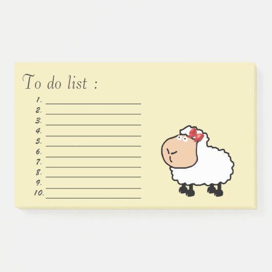 Funny niedlich Cartoon Schafe"to do list" Post-it Klebezettel (Vorderseite)