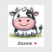 Funny Niedlich Cartoon Sweet Classic Round Animal Aufkleber (Blatt)