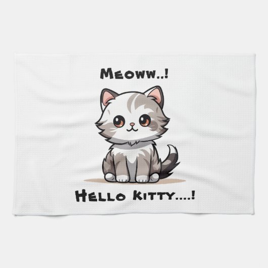 Funny Niedlich Cat Catmas Spaß Geschirrtuch (Horizontal)